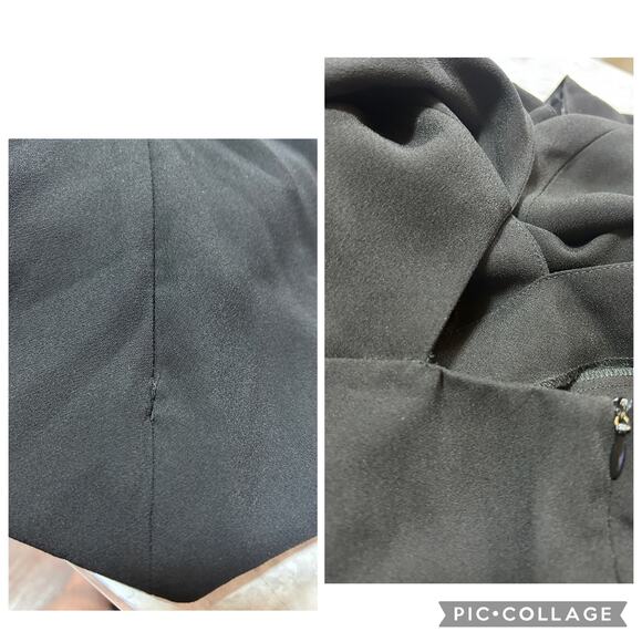 Zara Cut Out Jumpsuit L Blk Side Zipper Wide Leg Tie Back Sleeveless Modern Chic - Picture 10 of 10